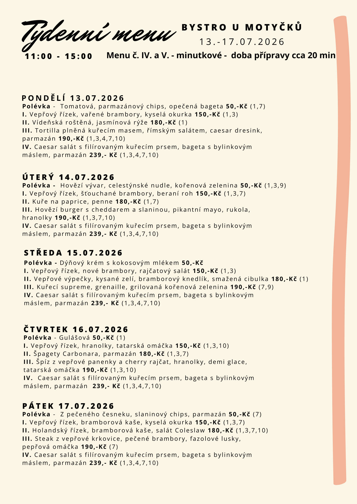 Týdenní menu